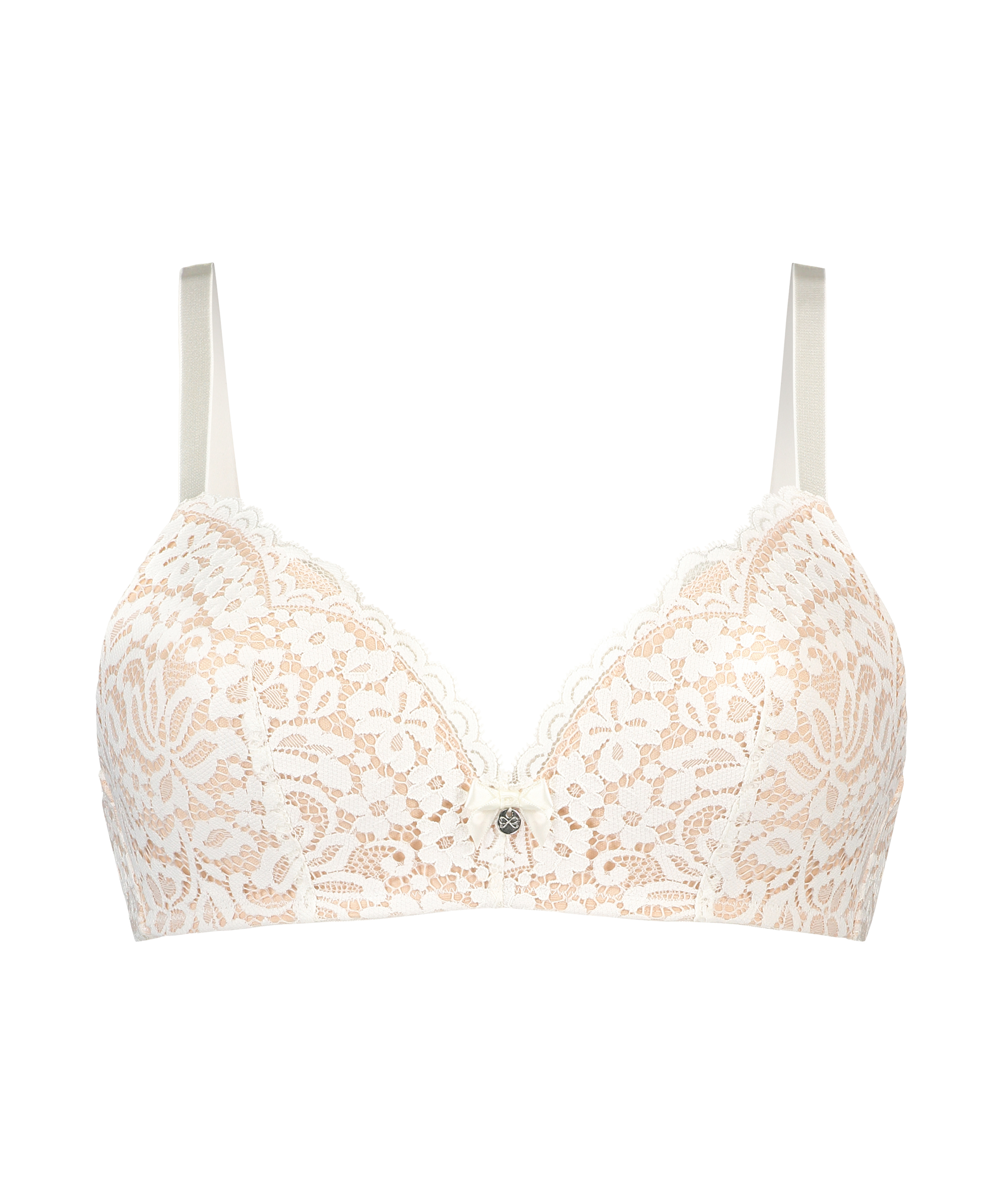 Rose Padded Non-Underwired Bra, White, main