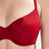 Pagoda non-padded underwired bikini top, Red
