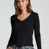 Long-Sleeved Pyjama Top, Black