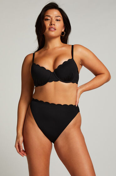 Hunkemöller Scallop Rio Bikini Bottoms Black