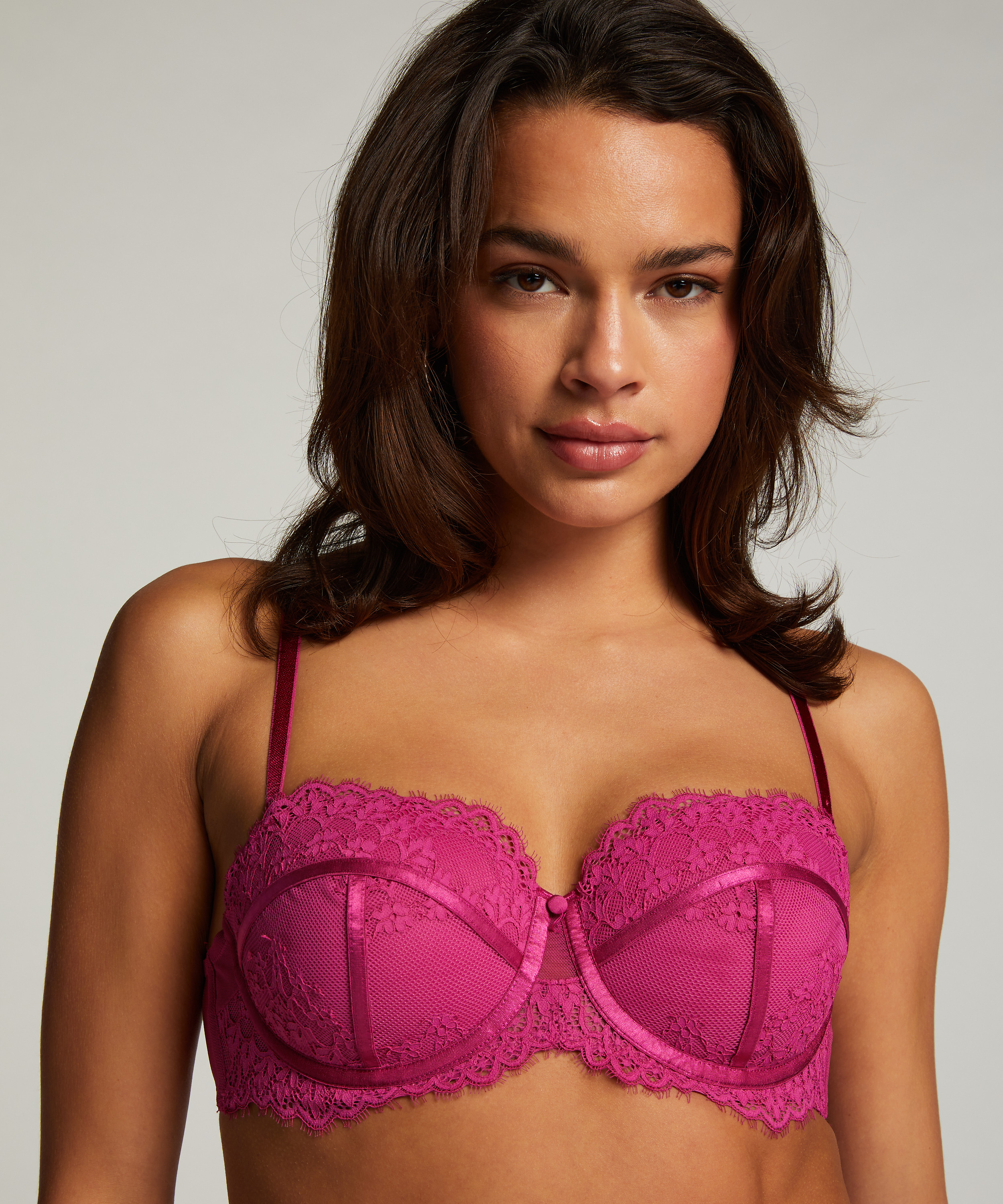Daisy Padded Strapless Underwired Bra, Pink, main
