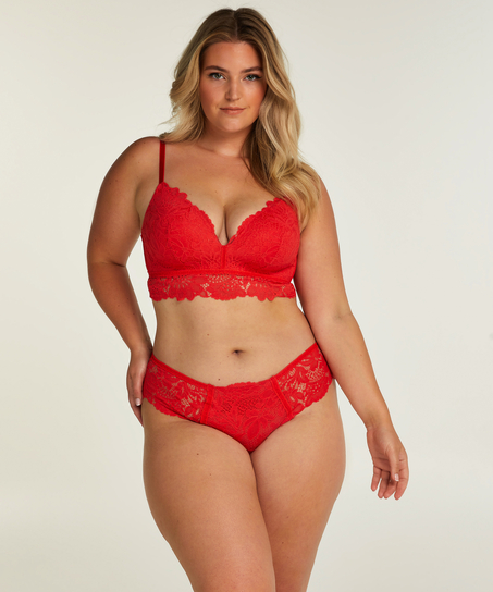 Shiloh Padded Non-wired Longline Bra, Red