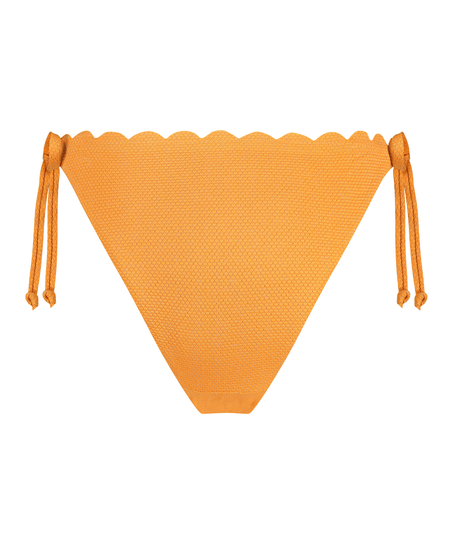 Scallop Lurex Cheeky Tanga Bikini Bottoms, Orange