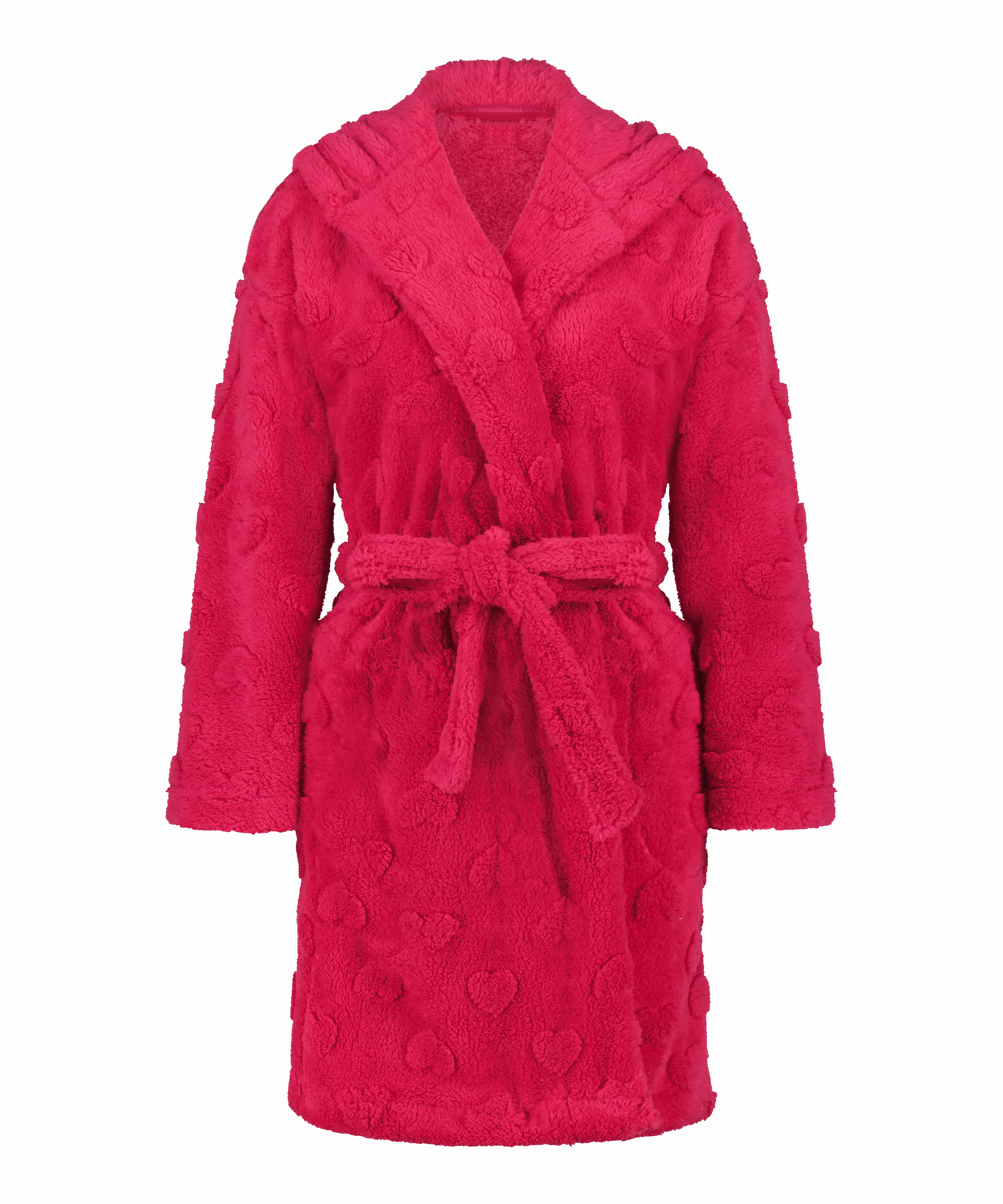 Fleece Bathrobe, Pink, main