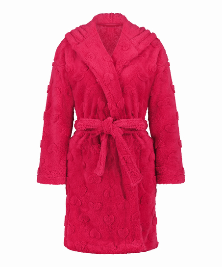 Fleece Bathrobe, Pink