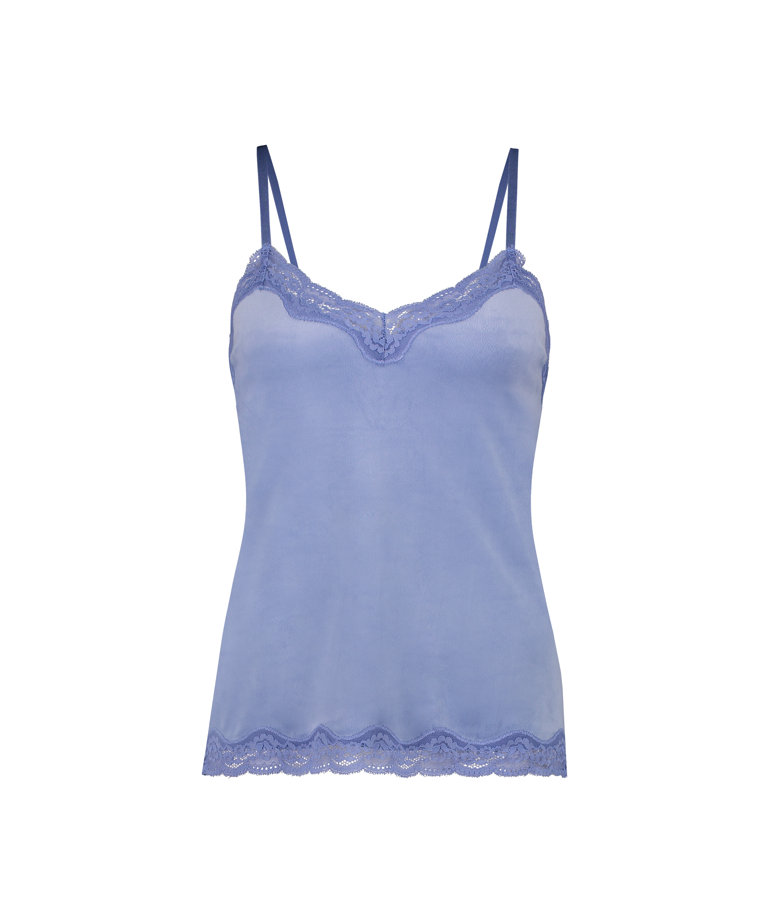 Velours Lace Cami Top, Blue, main