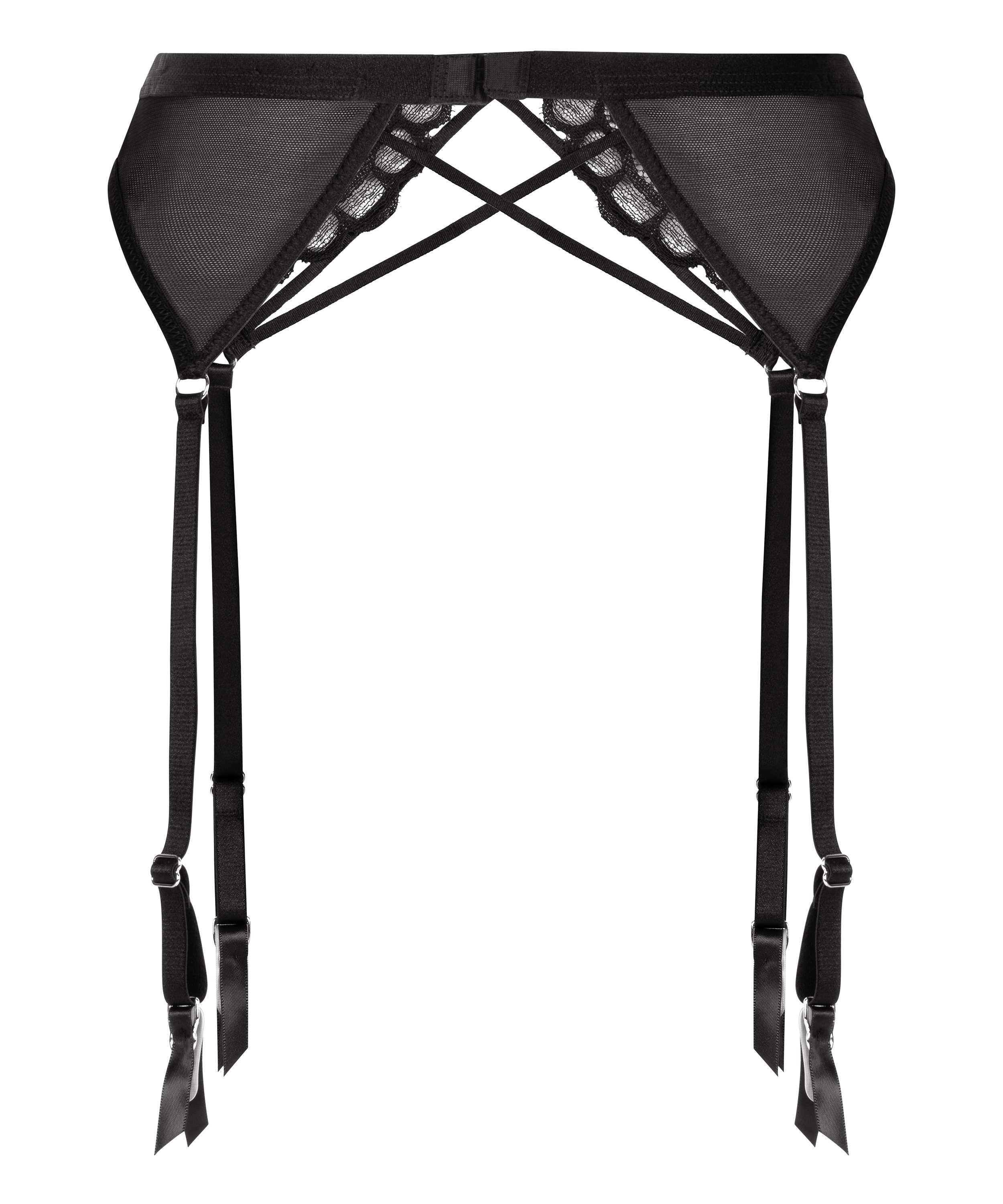 Sabrina Suspender Belt, Black, main
