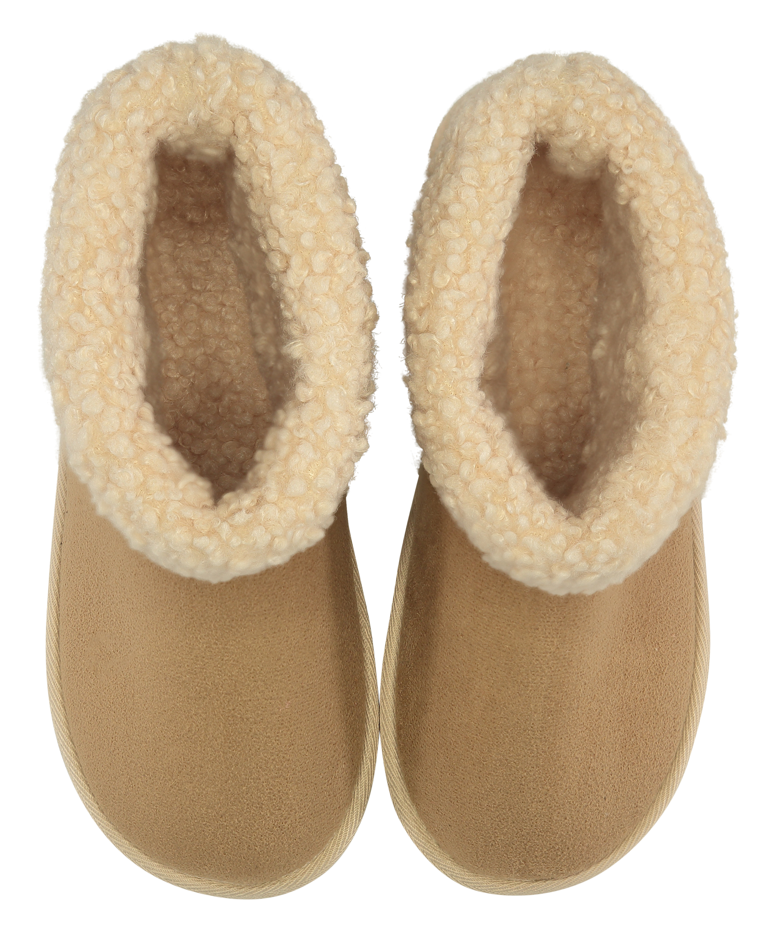 Faux Suede Slippers, Beige, main