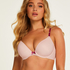 Plunge Padded Underwired Bra, Pink