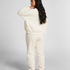 Top Cable Fleece, White