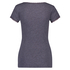 Ribbed Short-Sleeved V-Neck Pyjama Top, Grey