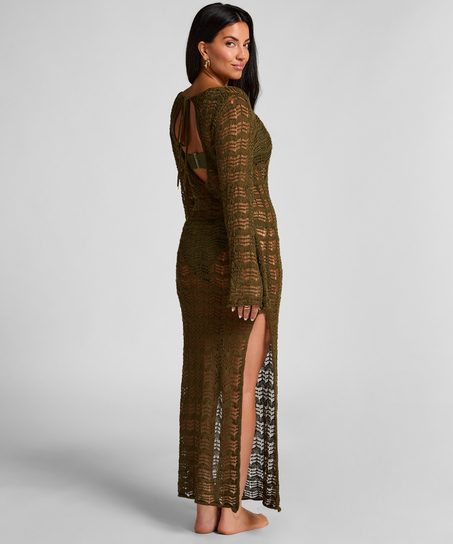 Crochet Maxi Dress, Green
