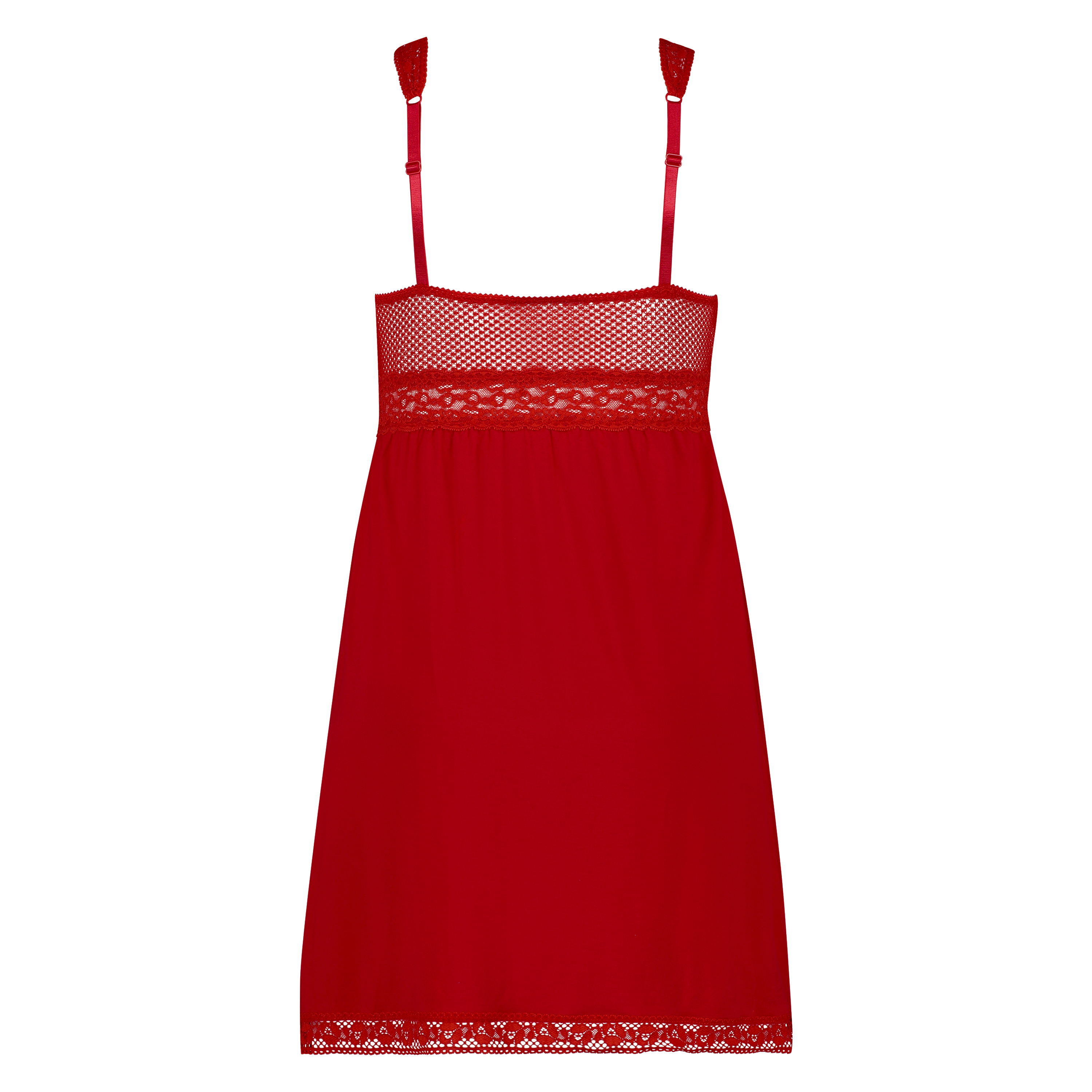 Graphic Lace slipdress, Red, main