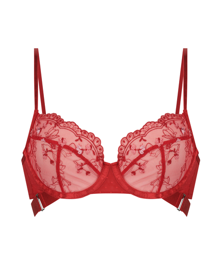 Violet Non-Padded Underwired Bra, Red
