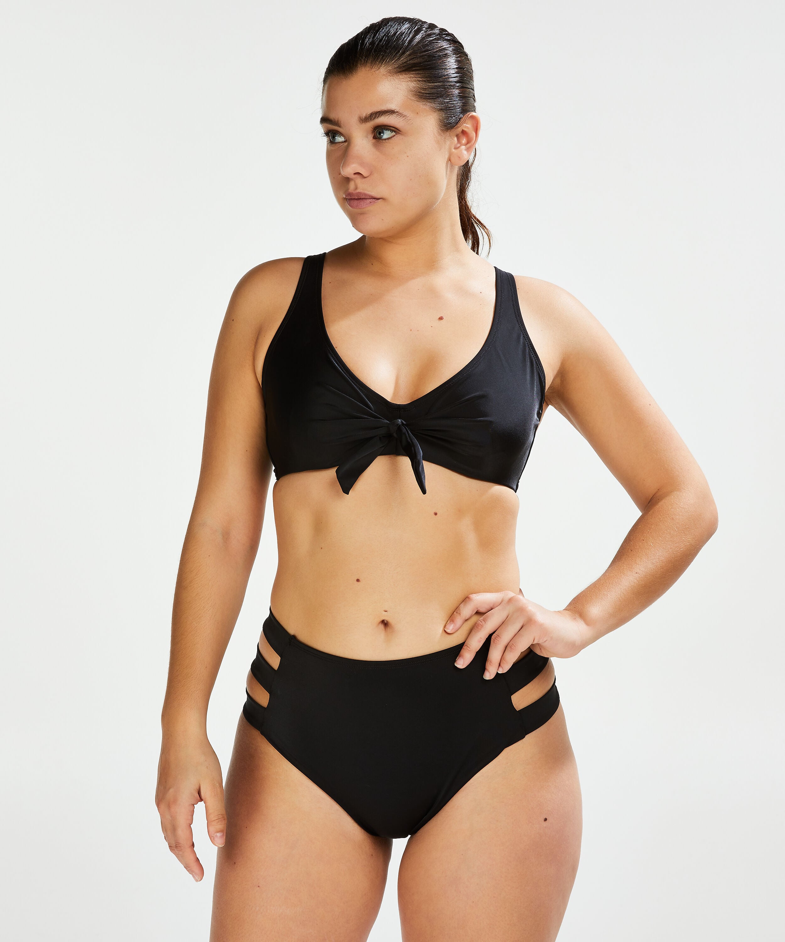 Sunset Dream High Bikini Bottoms, Black