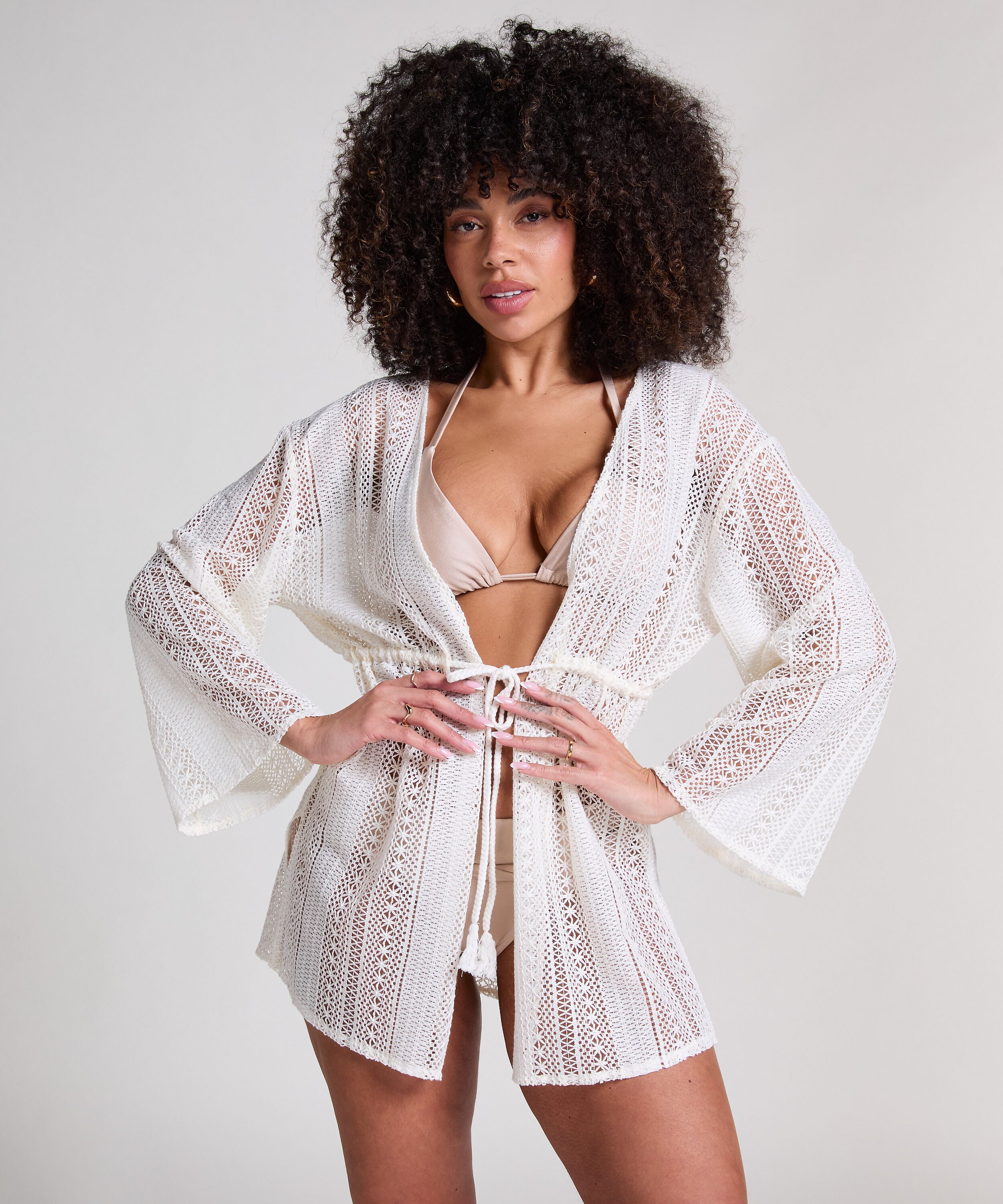 Beach Crochet Kaftan, White