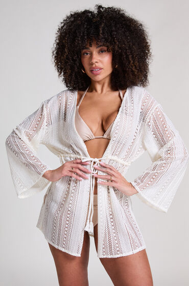 Hunkemöller Beach Crochet Kaftan White
