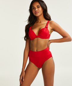 Rio Deluxe High Waisted Bikini Bottoms, Red