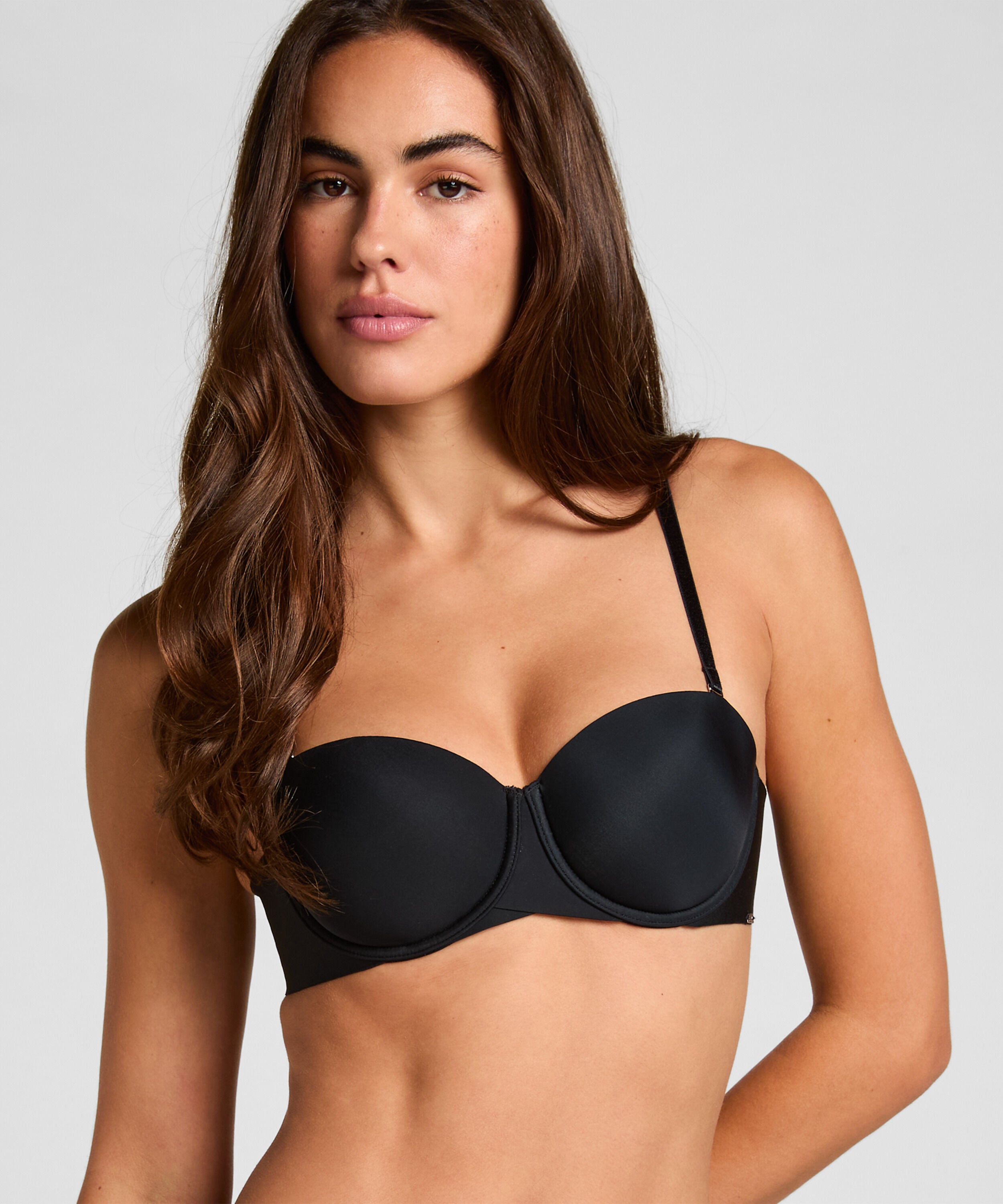 Jane Padded Underwired Strapless Bra, Black Jane Padded Underwired Strapless Bra, Black