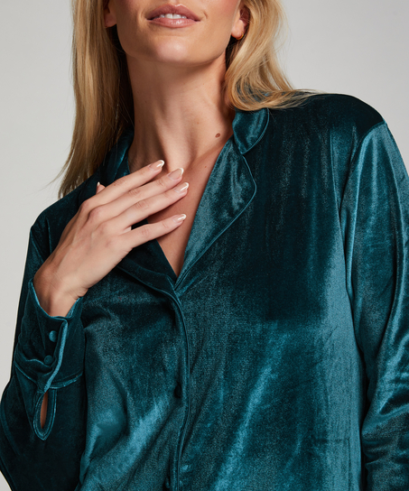 Shiny Velours Nightshirt, Blue