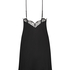 Satin Slip Dress, Black