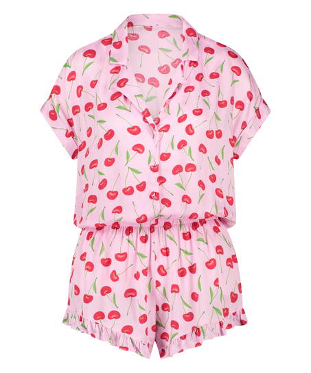 Teddy Cherry Onesie, Pink