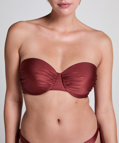 Dune Bandeau Bikini Top, Red