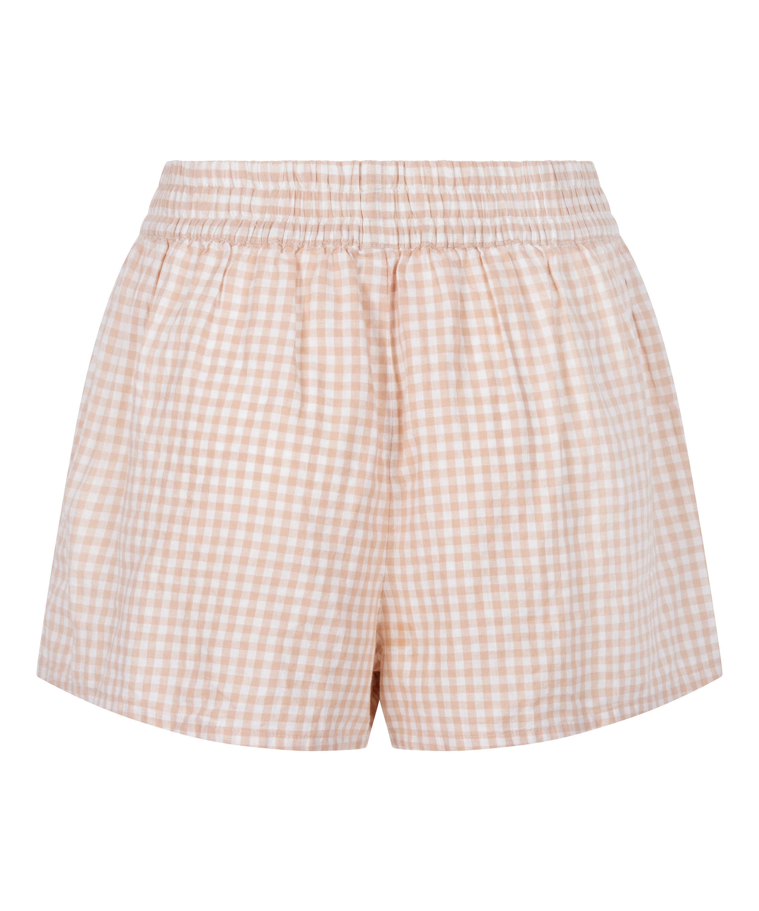Short Linen Check, White, main