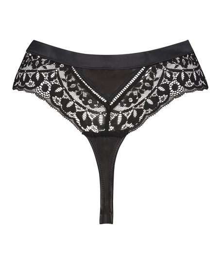 Niany High Waisted Thong, Black