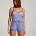 Velvet lace shorts, Blue