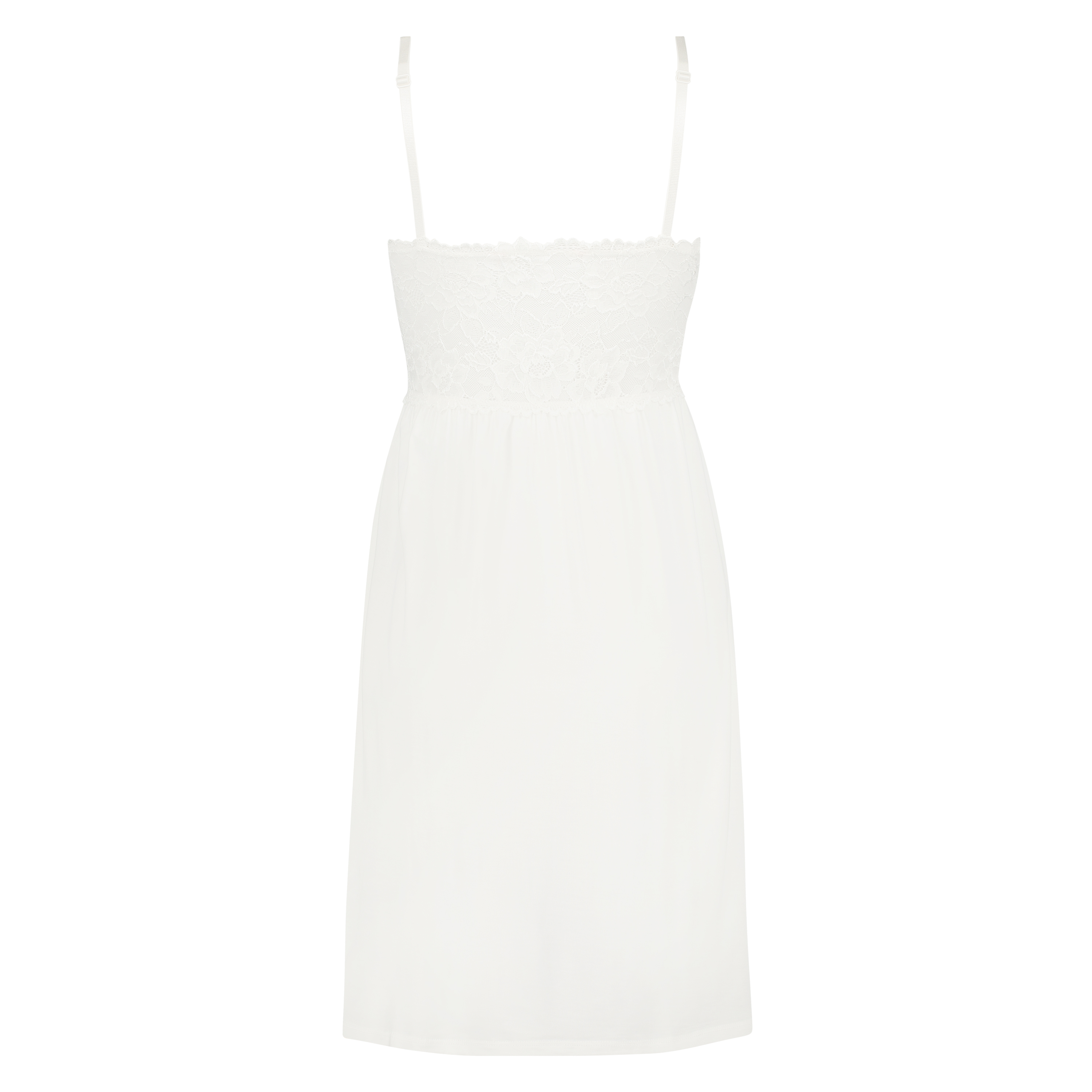 Modal Lace Slip Dress, White, main