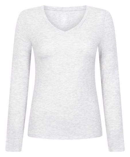 Long-Sleeved Pyjama Top, Grey