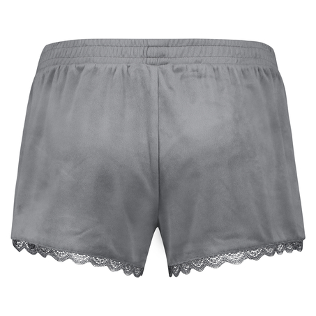 Velvet Lace Shorts, Grey