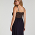 Nora Lace Slip Dress, Black