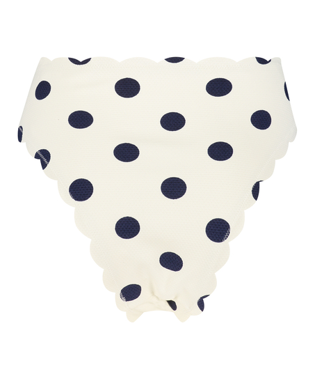 Scallop high-cut bikini bottoms, White