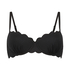 Scallop Padded Underwired Bikini Top, Black