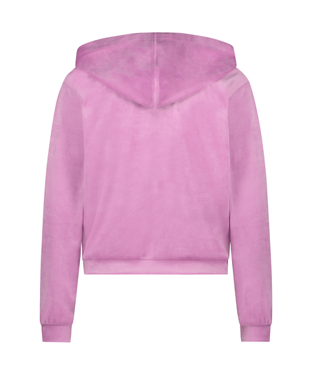 Velour hoodie jacket, Pink