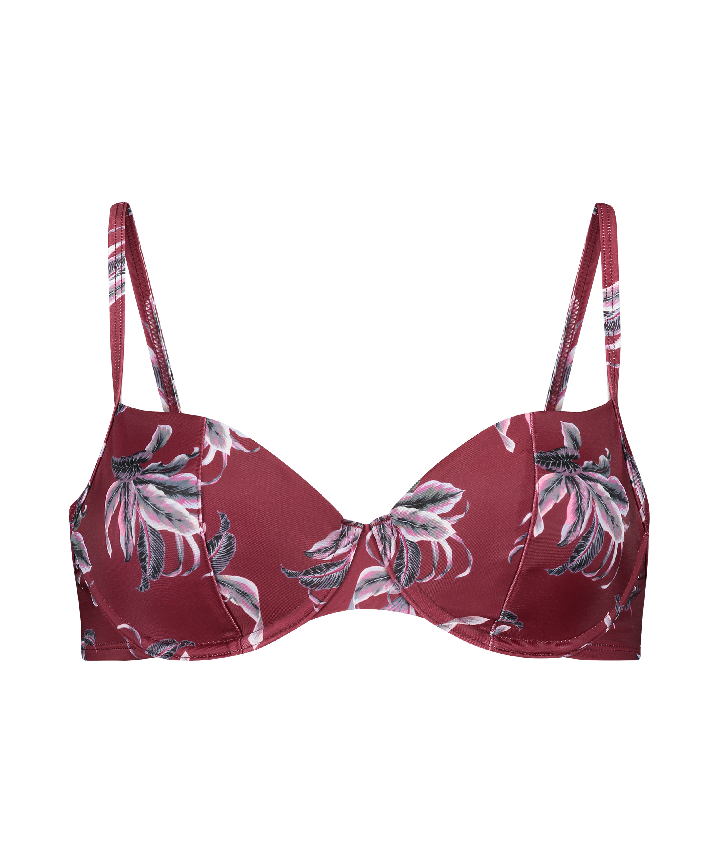 Tropic Glam non-padded underwired bikini top, Red, main