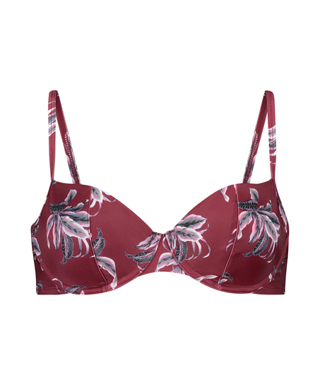 Tropic Glam non-padded underwired bikini top, Red