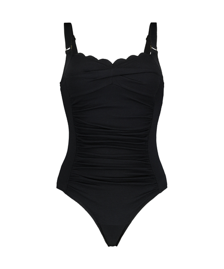 Scallop swimsuit, Black
