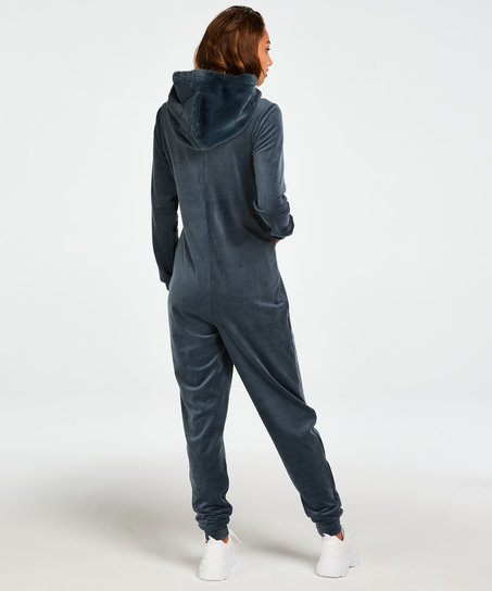 Velvet onesie, Blue