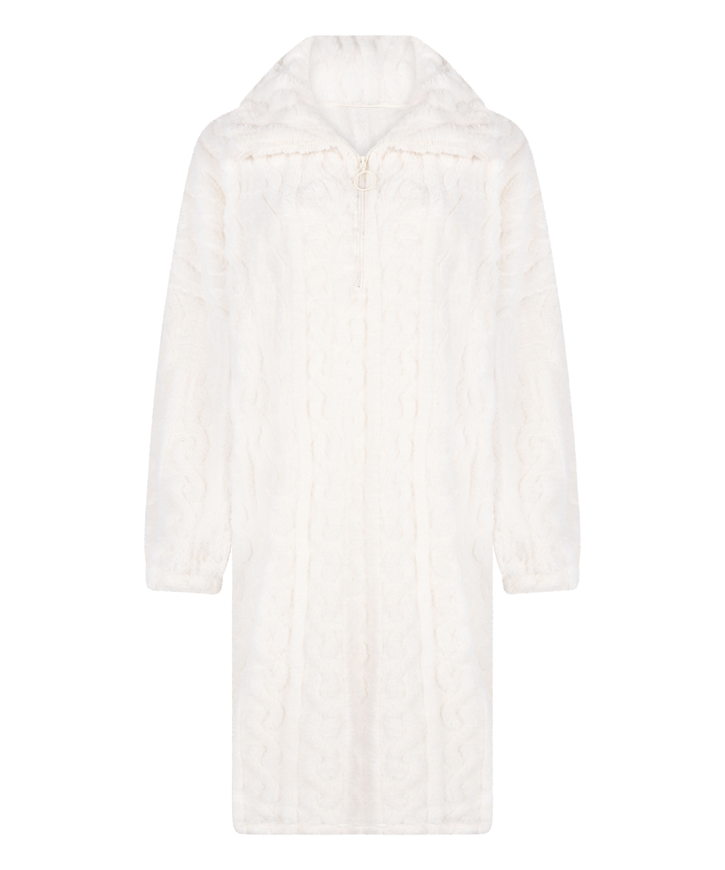 Poncho Cable Fleece, White