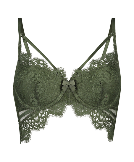 Marilee Padded Underwired Longline Bra, Green
