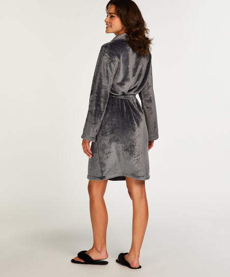 Fleece Bathrobe, Blue