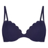 Scallop padded underwired bikini-top, Blue