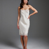 Satin Lace slip dress, Beige