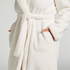 Fleece Bathrobe, White