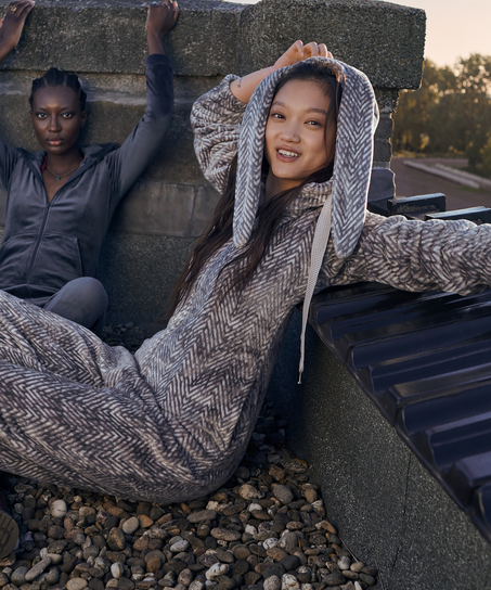 Flannel Fleece Onesie, Grey