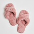 Fake Fur Slippers, Pink