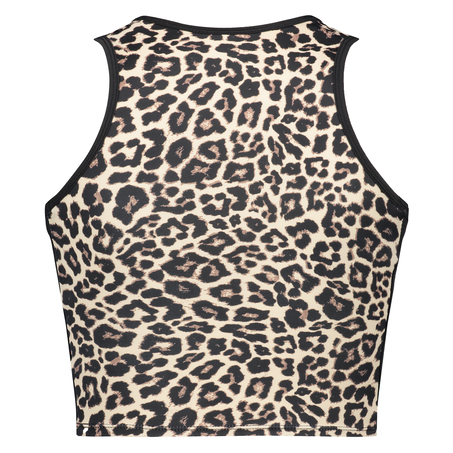 HKMX Leopard Sports cropped tanktop, Grey